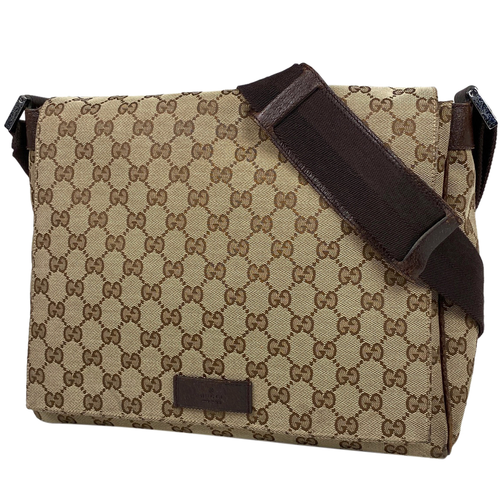 Gucci GG Pattern Messenger Bag Shoulder Bag GG Canvas Brown